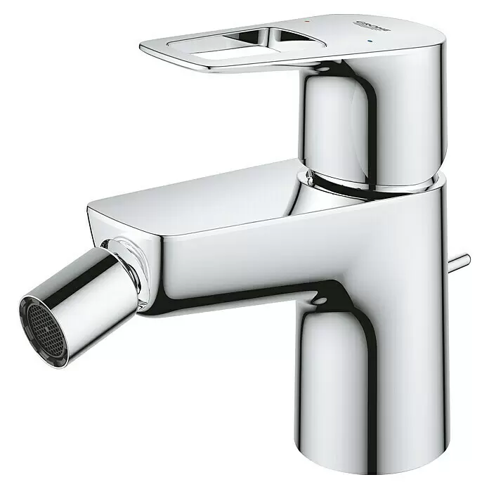 Grohe Start Loop Bidetarmatur - Chrom, Glänzend - Chromfarbene Einhebel-Bidetarmatur mit Zugstangen-Ablaufgarnitur und verstellbarem Strahlregler.