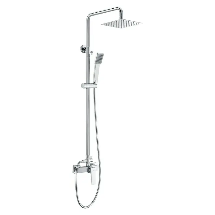 Imex Art Sistema de ducha - Con grifo monomando, Cromo - Columna de ducha con rociador de cabeza y de mano. Aspecto moderno, ideal para cualquier baño. Fabricación de alta calidad y fácil instalación.