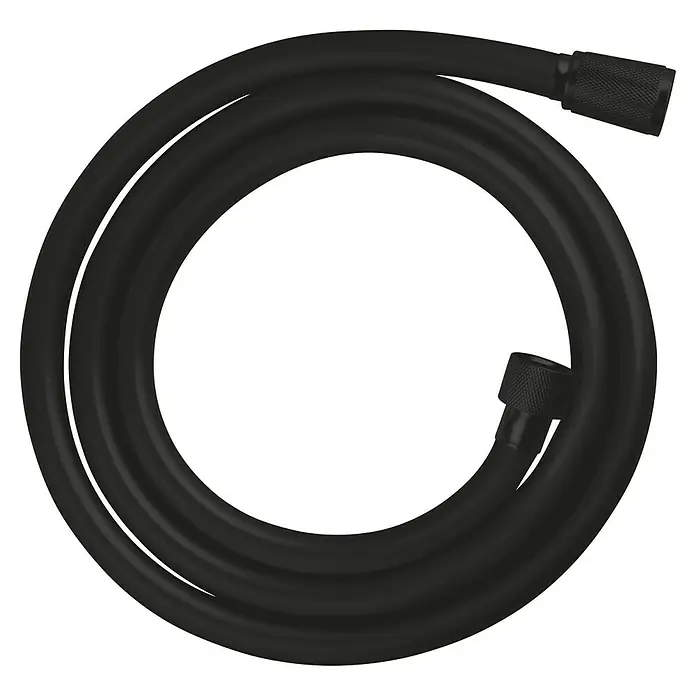 Grohe VitalioFlex Trend Brauseschlauch - Länge: 150 cm, Kunststoff, Matt - Schwarzer Brauseschlauch, der spiralförmig aufgerollt ist und an beiden Enden gerändelte Anschlüsse besitzt, für einfache Installation.