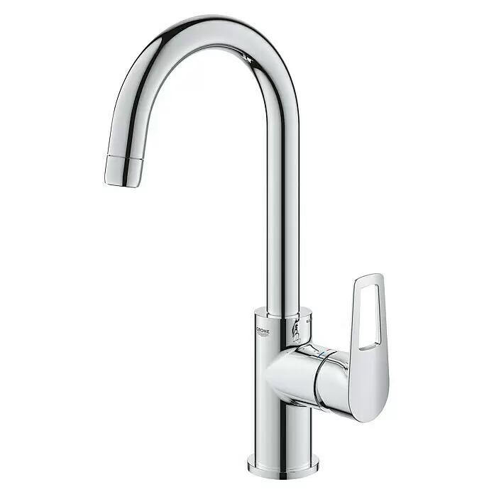Grohe Start Loop Waschtischarmatur L-Size - Chrom, Glänzend - Glänzender Chrom-Küchenhahn mit hohem Auslauf und Einhebelgriff.