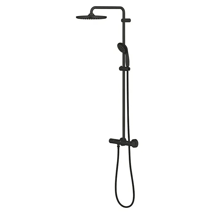 Grohe Vitalio Start Duschsystem Vitalio Start 250 - Höhe: 113,2 cm, Anzahl Strahlarten: 2 Stk., Schwarz - Duschsystem in Schwarz mit Kopf- und Handbrause für ein modernes Badezimmer-Erlebnis.