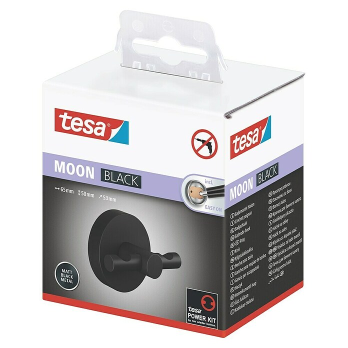 Tesa Moon Handdoekhaak MOON (Met 2 armen, Zwart, Mat) | BAUHAUS