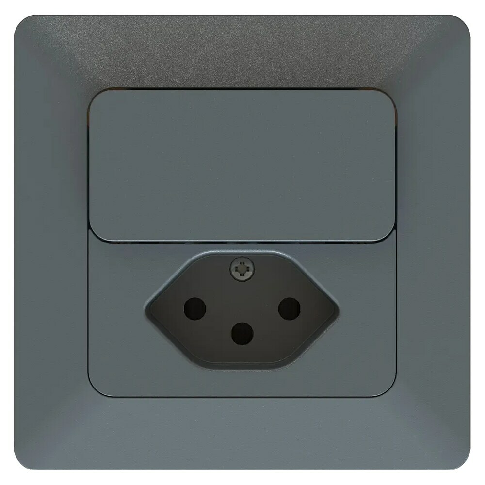 MC POWER Set 3 Interruttori E Prese Da Parete IP44 – Serie Taff Cantina, Grigio Con Coperchio Nero, Per Esterni, Cantine E Garage