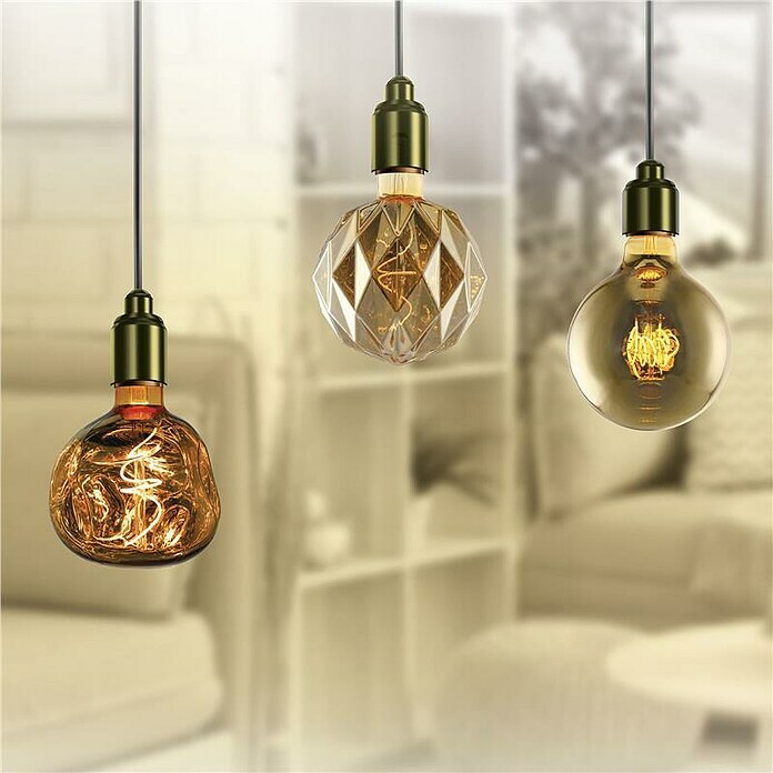 Bombilla incandescente Diamante (4 W, E27, Blanco cálido, Oro) | BAUHAUS