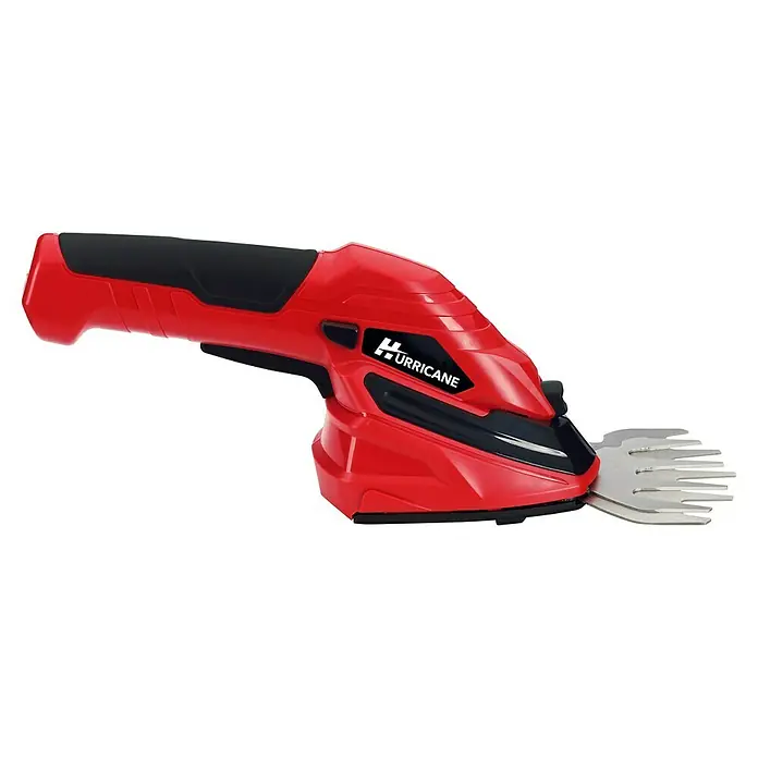 Hurricane Podadora de batería HGS-I-55.1 II - 3,6 V, Iones de litio, 1 batería, Anchura de la hoja: 9 cm - Tijera de césped inalámbrica Hurricane en rojo y negro. Ideal para trabajos de jardinería precisos, sin cable y fácil de usar.