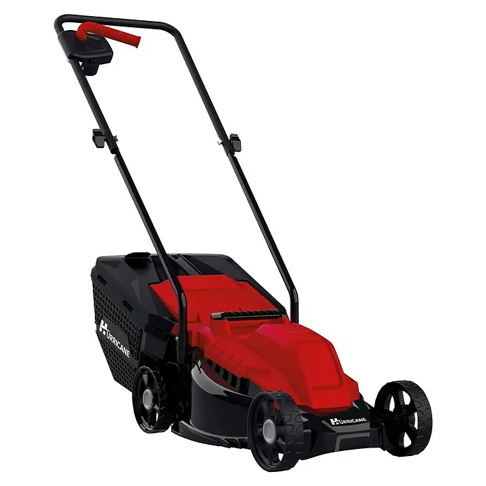 Hurricane Elektro-Rasenmäher HERM-I-1232 - 1.200 W, Schnittbreite: 32 cm - Roter Hurricane Rasenmäher, ein robustes Gartengerät für effizientes Mähen. Ideal für mittelgroße Gärten mit starkem Motor.