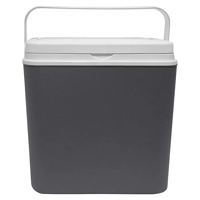 Kühlbox - L x B x H: 39 x 24 x 38 cm, 24 l, Anthrazit/Weiß - Graue Kühlbox mit weißem Deckel und Griff.
