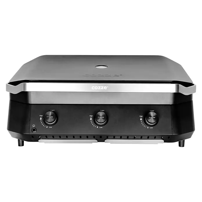 Cozze Plancha-Grill 800 - Grillfläche (B x T): 80 x 50 cm, 7,5 kW, Schwarz - Cozze Gasgrill: Stilvolles Design, drei Regler für präzise Temperaturkontrolle, ideal für perfekte Grillergebnisse im Freien.