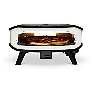 Cozze Pizzaofen mit drehbarem Pizzastein (Durchmesser Grillfläche: 42,5 cm, 6 kW, Weiß/Schwarz, Stahl)