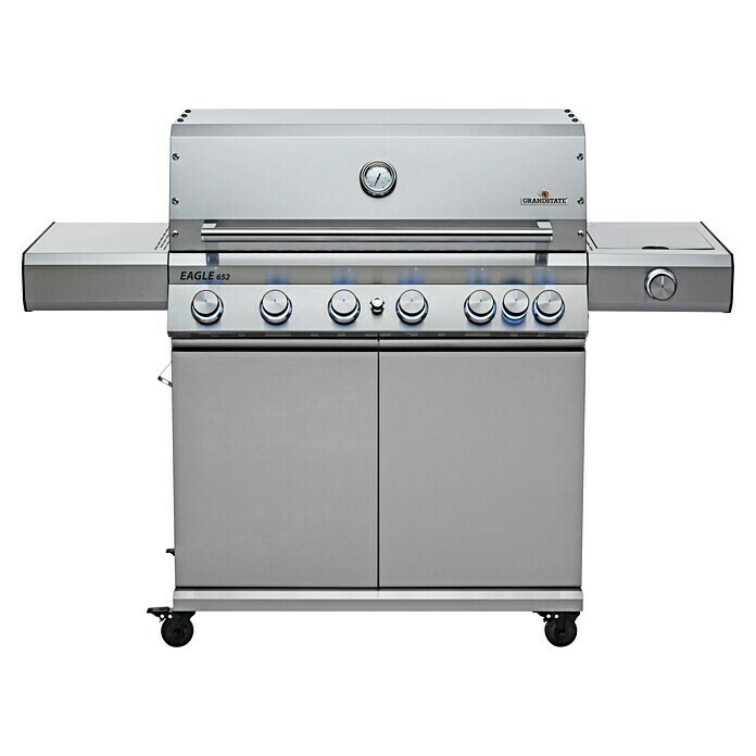 Grandstate Gasgrill Eagle 652 (Grillfläche (B x T): 90 x 45 cm, 24,2 kW, Anzahl Brenner: 6 Stk., Material Grillfläche: Edelstahl) | BAUHAUS