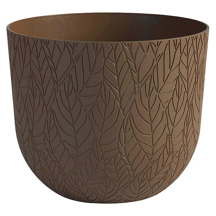 Lienbacher Pflanztopf Leaf (Außenmaß (Ø x H): 30 x 24,7 cm, Kunststoff, Cafébraun) | BAUHAUS