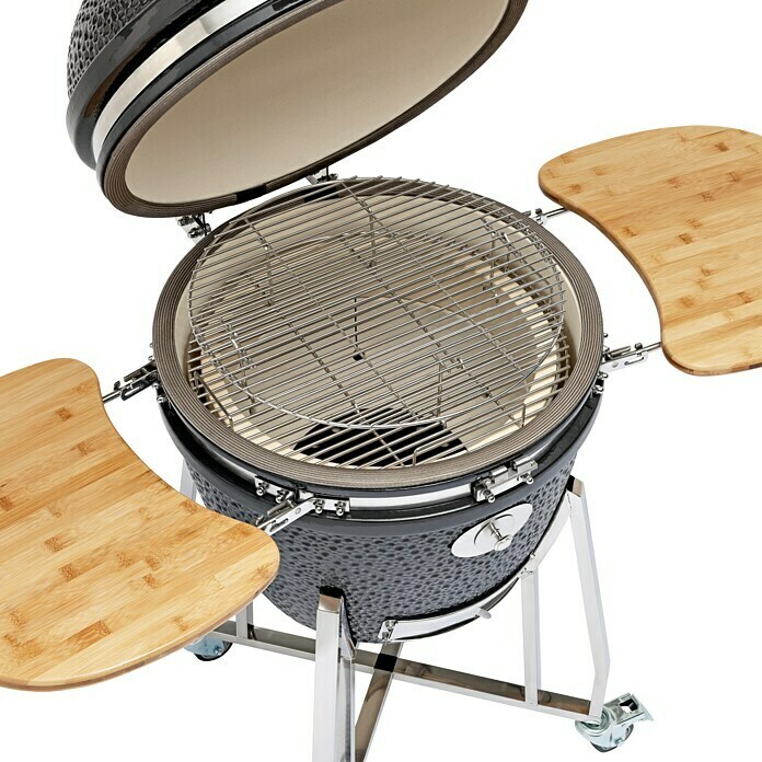 Flame Rock  Holzkohlegrill Kamado 22 Pro (Durchmesser Grillfläche: 49 cm, Grau) | BAUHAUS