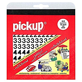 Pickup Etiqueta adhesiva (Números, Negro, Altura: 10 mm)