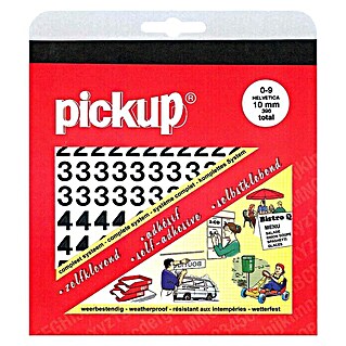 Pickup Sticker (Cijfers, Zwart, Hoogte: 10 mm)