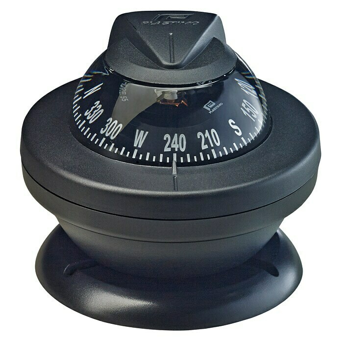 Plastimo Kompass (Durchmesser Rose: 55 mm, Geeignet für: Motorboote, Schwarz, Mit Steuerstrich)