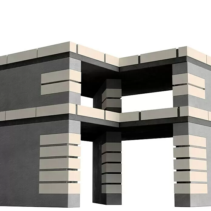Movelar California Plus XL Outdoorküchen-Modul - Grau, B x T x H: 81 x 107 x 86,5 cm - Betonrahmenkonstruktion mit hellbeiger Zierziegelverkleidung.