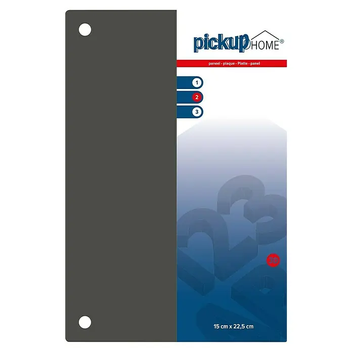 Pickup 3D Home Schild - L x B: 22,5 x 15 cm, Grau - Produktbild eines Paneels von Pickup Home, ideal für verschiedene Anwendungen. Das Paneel misst 15 cm x 22,5 cm und ist einfach zu montieren.