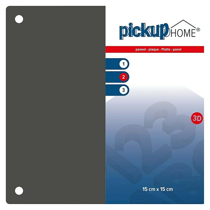 Pickup 3D Home Cartel (L x An: 15 x 15 cm, Gris)