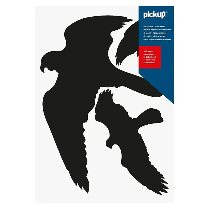 Pickup Fenstersticker - Motiv: Vögel, Schwarz - Dekorative Fensteraufkleber von Pickup mit Vogelmotiven, selbstklebend zur einfachen Anbringung an Glasflächen. Ideal zur Dekoration und als Vogelschutz.