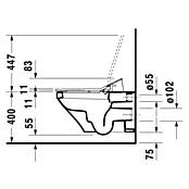 Duravit DuraStyle Wand-WC Vega GH (Ohne WC-Sitz, Tiefspüler, Weiß)