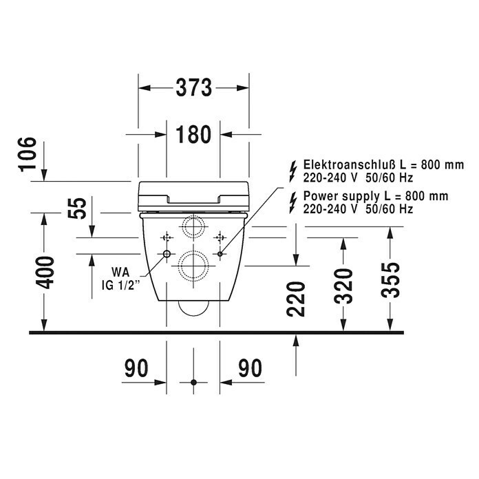 Duravit Darling New Wand-Dusch-WCMit Spülrand, Ohne Spezialglasur, Spülform: Tief, WC Abgang: Waagerecht, Weiß Unknown