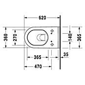Duravit Starck 3 Wand-WC (Ohne WC-Sitz, Tiefspüler, Weiß)