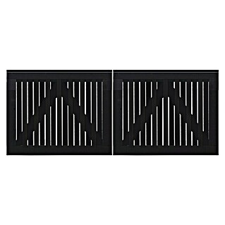 Plus Zauntor Nagano (200 x 80 cm, Schwarz RAL 9005, Holz)