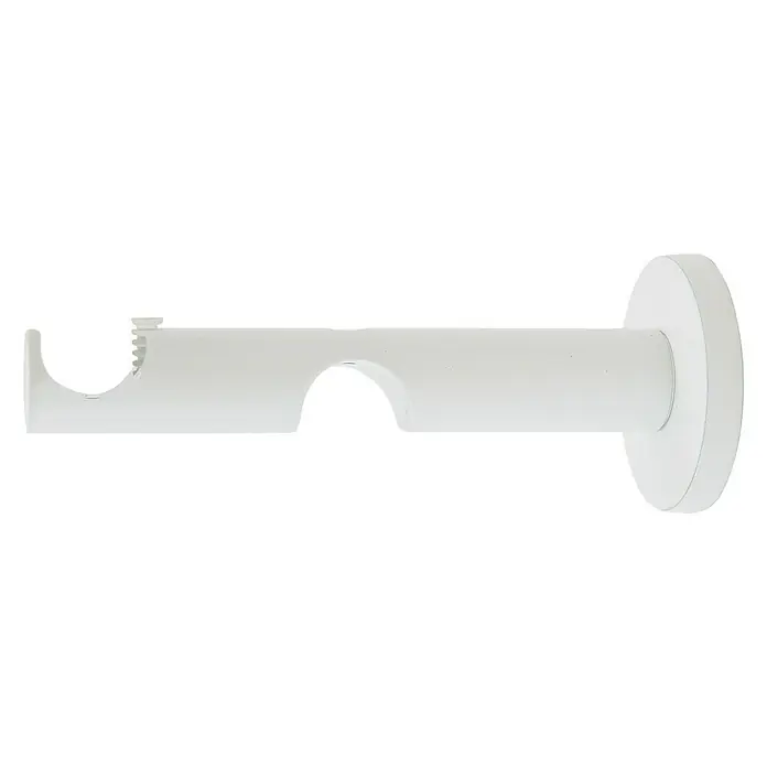 Expo Ambiente Doppelträger Track - Weiß, Geeignet für: Gardinenstangen Ø 20 mm, Länge: 13,2 cm - Ein weißer, doppelter Gardinenstangenhalter zur Wandmontage. Er bietet Platz für zwei Gardinenstangen.