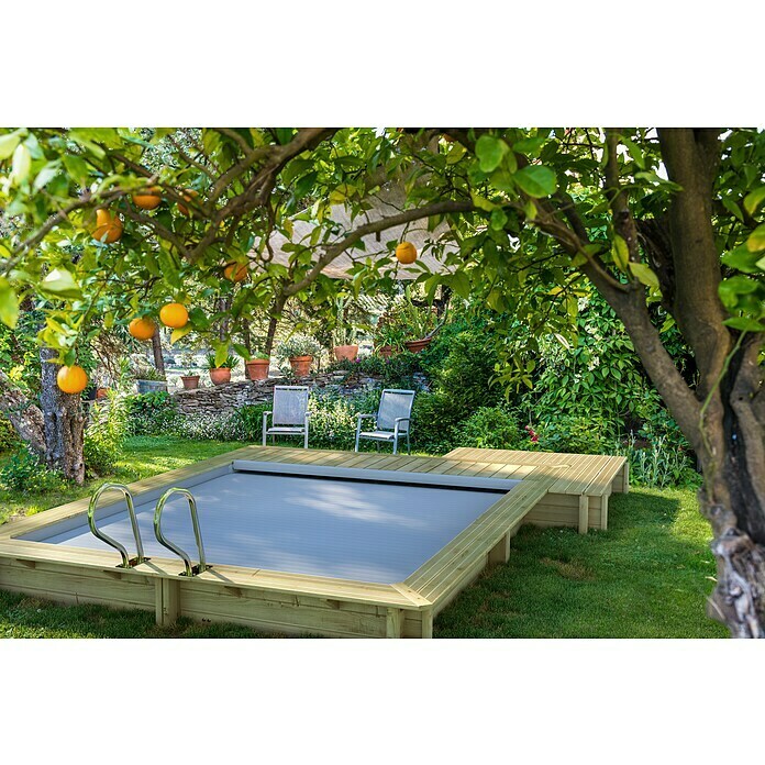 myPool Holz-Pool Urban (486 x 401 x 133 cm, 11.000 l, Naturbraun) | BAUHAUS