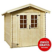 Caseta de madera Mikka (Madera, Área: 3,6 m², Espesor de pared: 19 mm, Tejado a dos aguas)