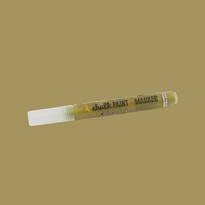 La Pajarita Marcador para ropa Chalk Paint Marker - Oro, 6 ml, Mate - Marcador dorado de "Pintura de Tiza" para proyectos creativos. Perfecto para rotular y decorar diversas superficies con pintura a la tiza.