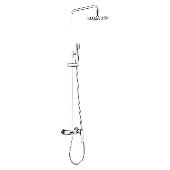 Imex Delos Sistema de ducha - Grifo monomando, Cromo - Columna de ducha con rociador superior y ducha de mano. Diseño elegante y alta funcionalidad para una ducha lujosa.