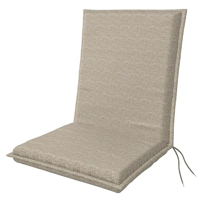 Doppler Sitzauflage Art - Niederlehner, L x B x H: 100 x 48 x 6 cm, Baumwoll-Polyester-Mischgewebe, Beige - Ein gepolstertes Sitzkissen mit Rückenlehne in neutralem Farbton, ideal für Stühle im Innen- und Außenbereich. Das Kissen bietet Komfort und Stil.