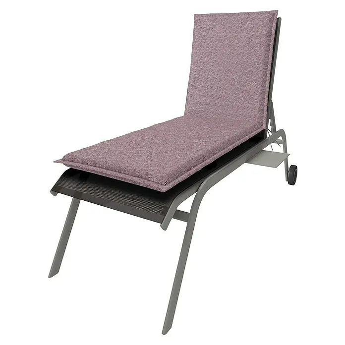 Doppler Liegenauflage Art - L x B x H: 195 x 60 x 6 cm, Polyester, Violett - Komfortable Liege mit grauem Rahmen und rosafarbener Polsterung für entspannte Stunden im Freien. Das perfekte Möbelstück für Garten oder Terrasse.