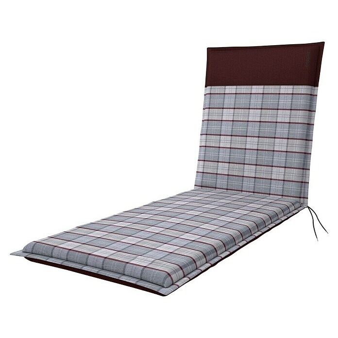 Doppler Liegenauflage Casa (L x B x H: 195 x 60 x 6 cm, Polyester, Grau/Rot Kariert) | BAUHAUS
