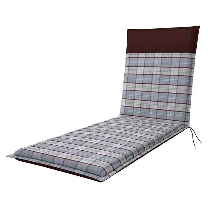 Doppler Liegenauflage Casa - L x B x H: 195 x 60 x 6 cm, Polyester, Rot - Komfortable Liegenauflage mit kariertem Muster. Die Auflage verfügt über eine gepolsterte Liegefläche und eine Rückenlehne mit Kopfstütze.
