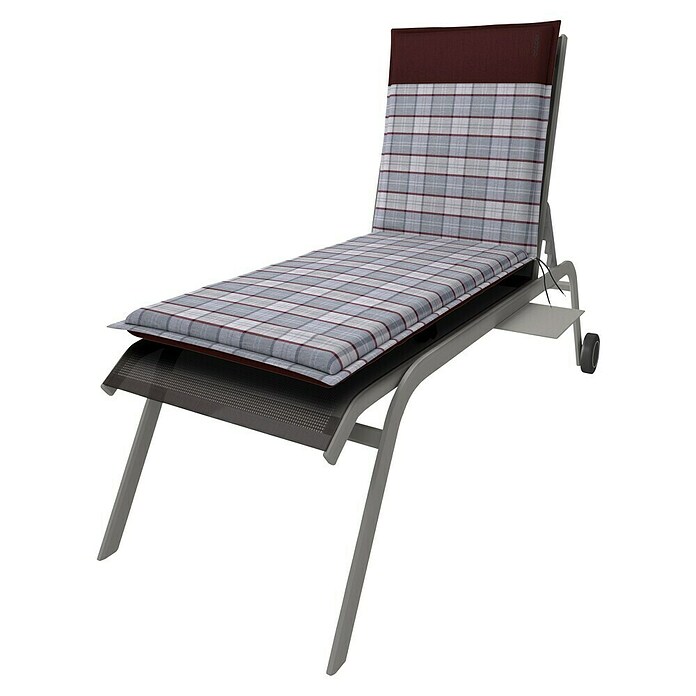 Doppler Liegenauflage Casa (L x B x H: 195 x 60 x 6 cm, Polyester, Grau/Rot Kariert) | BAUHAUS