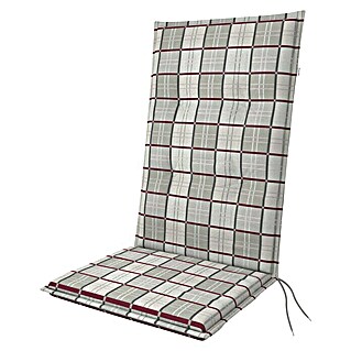 Doppler Sitzauflage Spot (Hochlehner, L x B x H: 118 x 48 x 5 cm, Materialzusammensetzung Bezug: Baumwoll-Polyester-Mischgewebe, Rot/Grau kariert)