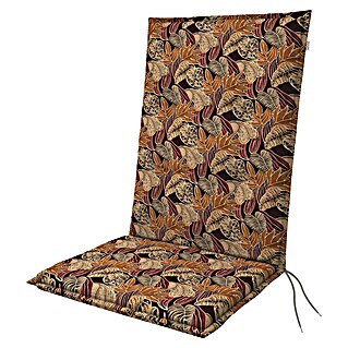 Doppler Sitzauflage Midi Living (L x B x H: 110 x 48 x 6 cm, Baumwoll-Polyester-Mischgewebe, Braune Blumen)