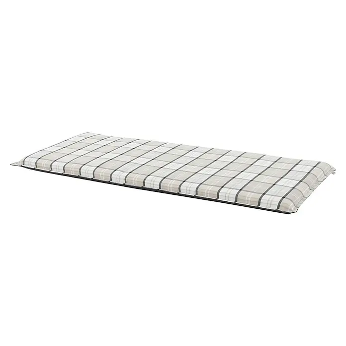Doppler Bankauflage Casa - 2er Bank, L x B x H: 120 x 45 x 4 cm, Polyester, Schaumstoff, Schwarz/Beige - Komfortables, rechteckiges Sitzkissen mit stilvollem Karomuster. Ideal für drinnen und draußen, bietet gemütlichen Komfort und passt zu jeder Einrichtung.