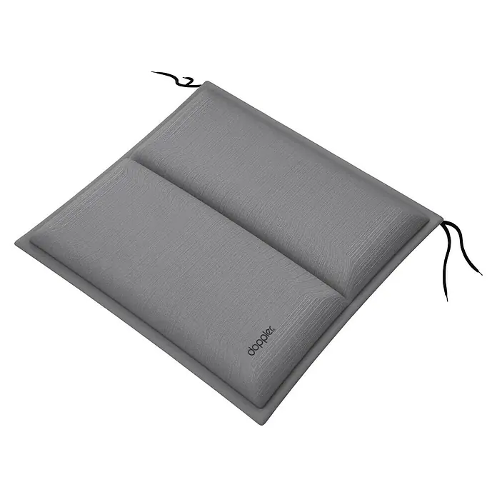 Doppler Outdoor-Sitzkissen City - Grau, L x B x H: 48 x 48 x 6 cm - Graues Doppler Sitzkissen mit komfortabler Polsterung und praktischen Befestigungsbändern für entspanntes Sitzen im Freien.