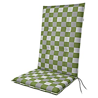 Doppler Sitzauflage Living (Hochlehner, L x B x H: 119 x 48 x 6 cm, Materialzusammensetzung Bezug: Baumwoll-Polyester-Mischgewebe, Grün kariert)