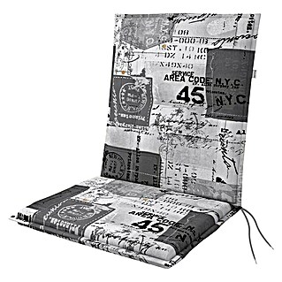 Doppler Sitzauflage Living (New York Grau, L x B x H: 100 x 48 x 6 cm, Materialzusammensetzung Bezug: Baumwoll-Polyester-Mischgewebe)