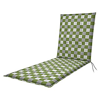 Doppler Liegenauflage Living (Grün kariert, L x B x H: 195 x 60 x 6 cm, Polyester)