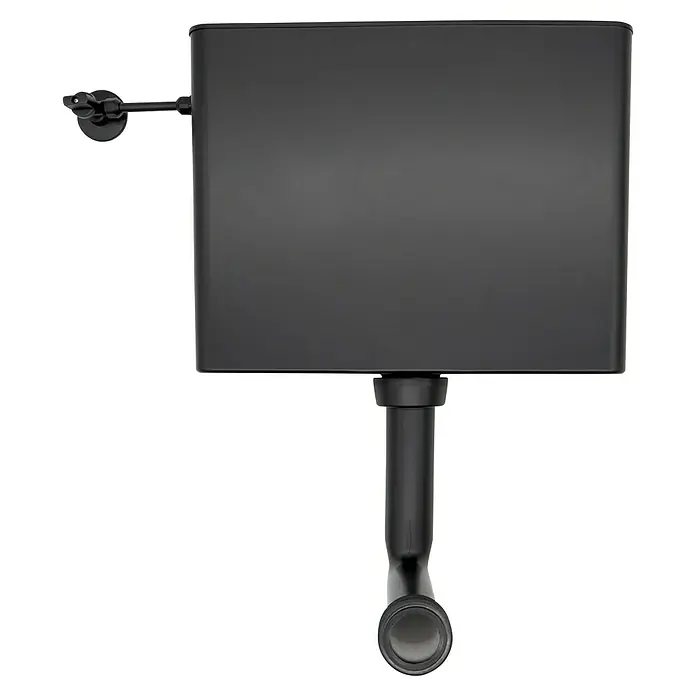 Siamp Spülkasten Tosca - 13 x 43,2 x 33,4 cm, Schwarz - Schwarzer WC-Spülkasten mit seitlichem Hebel und vertikalem Abflussrohr. Ideal für jedes moderne Badezimmerdesign.