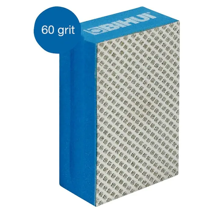 Bihui Schleifschwamm DHP060 - Körnung: 60, L x B: 95 x 55 mm - Diamant-Handschleifpad mit 60er Körnung zum Schleifen von harten Materialien wie Keramik, Fliesen und Naturstein. Ideal für präzises Arbeiten.