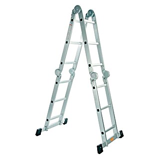 Escalera extensible de aluminio (Altura de trabajo: 3,5 m, 4 x 3 escalones, Aluminio)