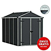 Palram – Canopia Caseta de jardín Rubicon (Medidas ext. (An x Pr): 1,85 x 3,03 m, Plástico, Gris) | BAUHAUS