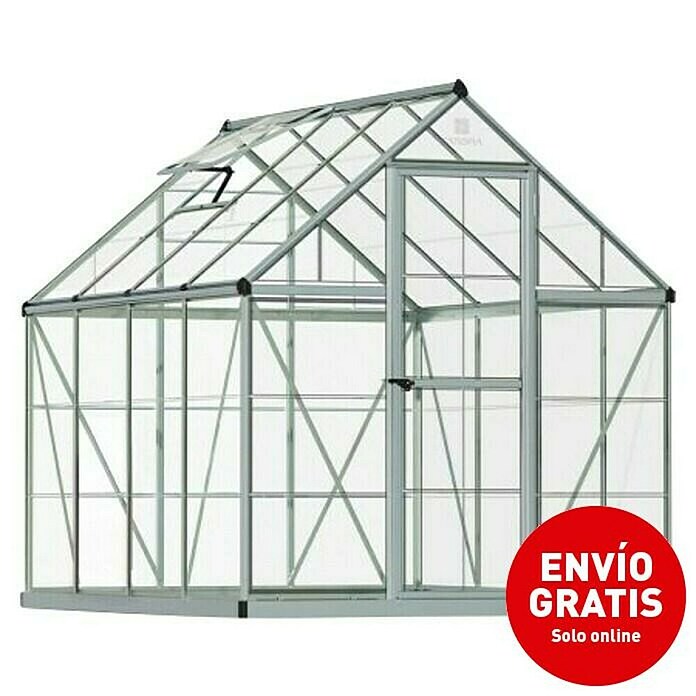 Palram – Canopia Invernadero Harmony (Medidas ext. (An x Pr): 185 x 247 cm, Plateado, Área: 4,6 m²) | BAUHAUS