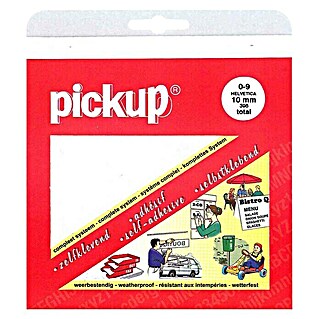Pickup Etiqueta adhesiva (Números, Blanco, Altura: 10 mm)